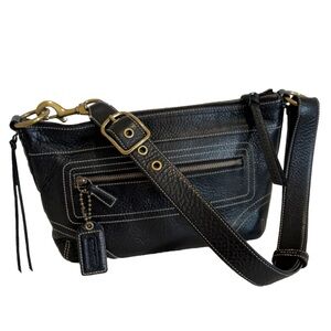 Vintage COACH Black Pebbled Leather Handbag